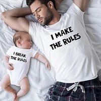 Dad and Son T shirt Letter Print Daily White Short Sleeve Tee Cute Matching Outfits Lightinthebox - thumbnail