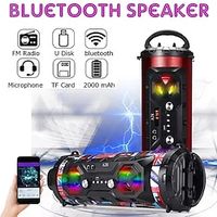 Portable HiFi Stereo Bluetooth Speaker FM Radio Mobile KTV Wireless Surround Sound Subwoofer Super Bass 20W Outdoor Speaker TF Music Boombox Three Trumpet High Quality Waterproof Hands-free Microphone Lightinthebox - thumbnail