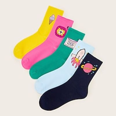 5 Pairs Women's Crew Socks Outdoor Daily Holiday Animal Polyester Sporty Classic Casual Sports Socks Lightinthebox 5 Pairs Women's Crew Socks Outdoor Daily Holiday Animal Polyester Sporty Classic Casual Sports Socks Lightinthebox