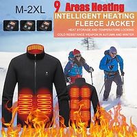 Unisex 9 Areas Men Heated Jackets with Temperature Display Winter USB Electric Heating Vest Insulated Clothing Warm Sports Thermal Women Coat For Camping Hiking Outdoor Hunting miniinthebox - thumbnail