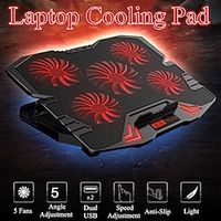 17 inch Gaming Laptop Cooler Fan Led Screen 2400RPM Touch LCD Laptop Cooling Pad 5 Fan Gaming Notebook Stand Holder For Gamer Lightinthebox - thumbnail