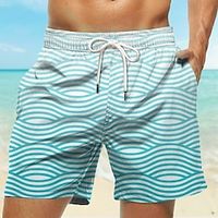 Men's Board Shorts Swim Shorts Swim Trunks Drawstring with Mesh lining Elastic Waist Lines  Waves Quick Dry Short Holiday Beach Hawaiian Casual Red Blue Micro-elastic Lightinthebox - thumbnail