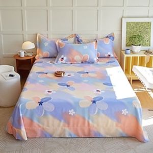 100% Cotton 1 Pc Valentine'S Day Flat Sheet Single Piece Love Style Pink Flat Sheet Cotton Sanding Style Bed Sheet Double Bed Bed Sheet(Without Pillowcase) Lightinthebox