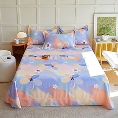 100% Cotton 1 Pc Valentine'S Day Flat Sheet Single Piece Love Style Pink Flat Sheet Cotton Sanding Style Bed Sheet Double Bed Bed Sheet(Without Pillowcase) Lightinthebox