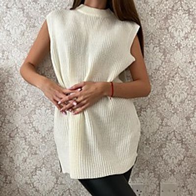 loose sleeveless knitted mid-length waistcoat vest spring and summer sweater waistcoat waistcoat pullover v-neck sweater women Lightinthebox loose sleeveless knitted mid-length waistcoat vest spring and summer sweater waistcoat waistcoat pullover v-neck sweater women Lightinthebox