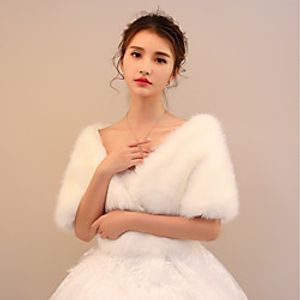 Shawls Faux Fur Wedding / Party / Evening Women's Wrap With Smooth / Fur miniinthebox