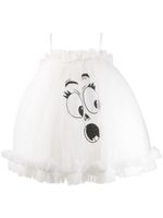 Moschino face motif puffy mini dress - White - thumbnail