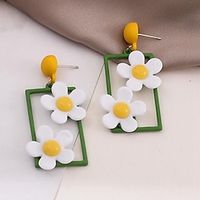 1 Pair Drop Earrings For Women's Street Date Alloy Classic Fashion Daisy Lightinthebox