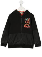 Kenzo Kids Gorky Japanese dragon zip front hoodie - Black - thumbnail