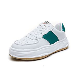 Women's Sneakers Flat Heel Round Toe Booties Ankle Boots Daily Work Leather Solid Colored Green White miniinthebox