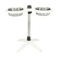 Trixie Height Adjustable Bar For Food And Water Bowl For Dogs - White 2X240ml