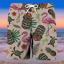 Men's Shorts Summer Shorts Casual Shorts Pocket Drawstring Elastic Waist Graphic Tree Flower / Floral Breathable Soft Short Casual Daily Holiday Fashion Streetwear Pink Blue Micro-elastic Lightinthebox