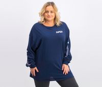 Womens Trendy Plus Size Cotton Rocket-Print T-Shirt  Navy - thumbnail