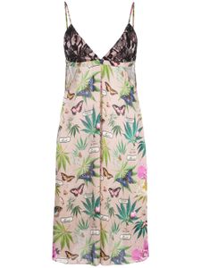 Fleur Du Mal printed cut-out midi dress - PINK