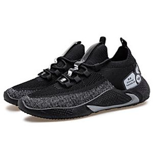 Men's Trainers Athletic Shoes Sporty Casual Athletic Walking Shoes Tissage Volant Black / Red Black / Yellow Black Fall Spring miniinthebox