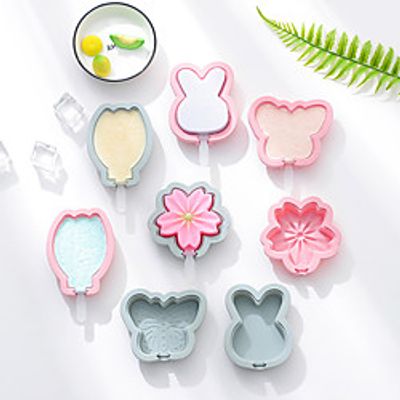 Silicone Ice Cream Mold DIY 2PCS Set with Lid Homemade Handmade Ice Cream Stick Popsicle Ice Mold Ice Tray Lightinthebox
