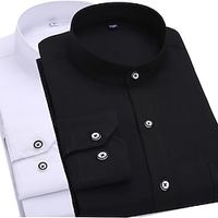 Men's Dress Shirt Tuxedo Shirts Casual Shirt Graphic Prints Square Neck White Black Wedding Party Long Sleeve Clothing Apparel Fashion Exaggerated Chinese Style Formal  Club  Slim Lightinthebox - thumbnail