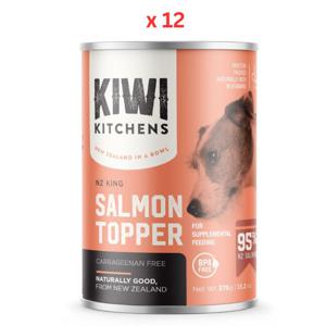 Kiwi Kitchens King Salmon Topper for Supplemental Feeding Canned Wet Dog Food 375G Pack Of 12