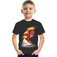 Kids Boys' T shirt Tee Short Sleeve Graphic Children Tops Active Black 3-12 Years Lightinthebox - thumbnail