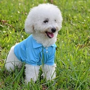 Dog Cat Polo Elegant Adorable Cute Dailywear Casual  Daily Dog Clothes Puppy Clothes Dog Outfits Breathable Purple Yellow Red Costume for Girl and Boy Dog Fabric XS S M L XL Lightinthebox