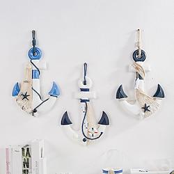 Wall Decoration Wall Hanging Mediterranean Style Anchor Sea Anchor Hook Home Anchor Wooden Crafts Lightinthebox