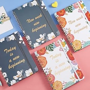 Planner 2024 Notebooks Weekly Plan Notebook, A5 Plan Notebook, English Clock in Notebook A5 Coil Schedule Notebook Agenda miniinthebox