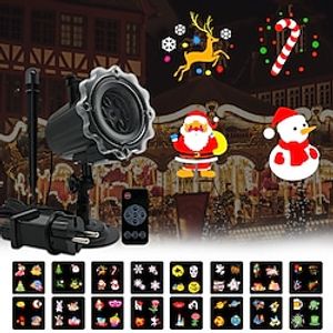 Christmas Projector Waterproof Remote Control 16 Patterns High-definition Projection Effects Indoor and Outdoor Festival Garden Decorative Lights Low Voltage Safety Lightinthebox