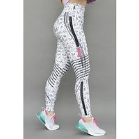 Women's Yoga Pants Tummy Control Butt Lift Quick Dry High Waist Yoga Fitness Gym Workout Tights Leggings Bottoms Graphic Patterned White Black Gray Winter Sports Activewear High Elasticity Skinny Lightinthebox - thumbnail