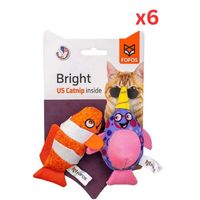 FOFOS Sperm Whale & Clown Fish With Catnip Cat Toy (Pack Of 6) FOFOS Sperm Whale & Clown Fish With Catnip Cat Toy (Pack Of 6)
