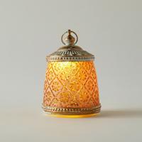 Floral Textured LED Lantern with Ring Handle - 12 cms