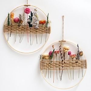 1pcs Valentine's Day Hand-Woven Dried Flower Garland Finished Natural Real Flower Small Fresh Creative Christmas Decoration Pendant Wall Door Decoration. miniinthebox