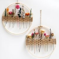 1pcs Valentine's Day Hand-Woven Dried Flower Garland Finished Natural Real Flower Small Fresh Creative Christmas Decoration Pendant Wall Door Decoration. miniinthebox - thumbnail