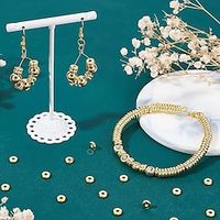 150pcs 6mm Flat Heishi Spacer Beads 18K Gold Plated Beads Disc Loose Beads Brass Flat Round Metal Beads for Heishi Clay Beads Summer Hawaii Stackable Necklace Bracelet Jewelry Making Lightinthebox - thumbnail