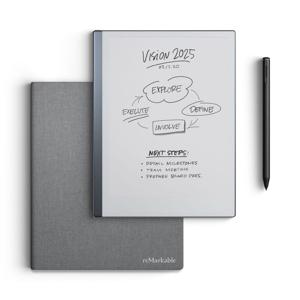 reMarkable 2 Paper Tablet 10.3" with Marker Plus and Book Folio in Gray Polymer Weave