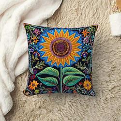 Sunflower Pattern 1PC Throw Pillow Covers Multiple Size Coastal Outdoor Decorative Pillows Soft Velvet Cushion Cases for Couch Sofa Bed Home Decor Lightinthebox