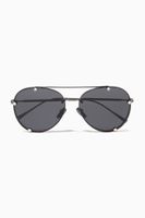 Studded Pilot Frame Metal Sunglasses - thumbnail