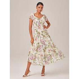 Summer Flowy Backless Chiffon Maxi Dress
