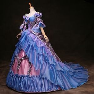 Cinderella Princess Plus Size Victoria Style Rococo Cocktail Dress Vintage Dress Dress Outfits Party Costume Masquerade Costume Prom Dress Women's Costume Vintage Cosplay Party Prom 3/4 Length Sleeve miniinthebox