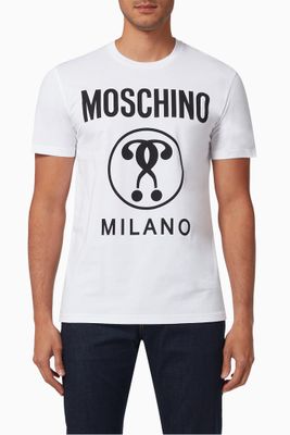 Double Question Mark Logo T-shirt in Cotton Jersey Double Question Mark Logo T-shirt in Cotton Jersey