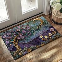 Purple Sparkling Tree of Life Doormat Non-Slip Oil Proof Rug Indoor Outdoor Mat Bedroom Decor Bathroom Mat Entrance Rug Door Mat Lightinthebox