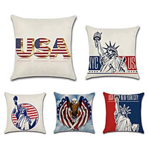 USA Double Side Cushion Cover 5PC Soft Decorative Square Throw Pillow Cover Cushion Case Pillowcase for Bedroom Livingroom Superior Quality Machine Washable Outdoor Cushion for Sofa Couch Bed Chair miniinthebox