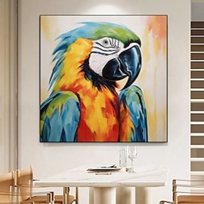 Colorful Macaw Parrot Canvas painting hand painted Tropical Bird oil painting Wall Art Wildlife painting Home Decor Nature Painting Animal Portrait Abstract Artwork Gift Idea forliving room home decor Lightinthebox Colorful Macaw Parrot Canvas painting hand painted Tropical Bird oil painting Wall Art Wildlife painting Home Decor Nature Painting Animal Portrait Abstract Artwork Gift Idea forliving room home decor Lightinthebox