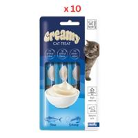 M-Pets Creamy Treats For Cats Tuna & Shrimp 4x15g (60g) Pack Of 10