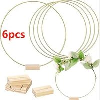 6pcs 12 Inch Metal Floral Hoop Garland Table Decoration For Wedding Centerpieces Wood Card Holders Metal Wreath Flower Garland Home Decor Lightinthebox - thumbnail