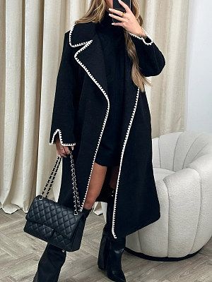 Women's Lace Woolen Coat Thickened Loose Coat