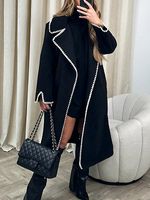 Women's Lace Woolen Coat Thickened Loose Coat - thumbnail