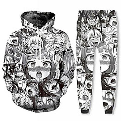 Inspired by Ahegao Ahegao Pants Cosplay Costume Terylene 3D Printing Harajuku Graphic Pants For Men's / Women's / Hoodie / Hoodie miniinthebox