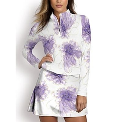 Women's Polo Shirt Golf Shirt Breathable Quick Dry Moisture Wicking Long Sleeve Golf Apparel Golf Clothes Regular Fit Zipper Stand Collar Floral Spring Autumn Tennis Golf Pickleball miniinthebox Women's Polo Shirt Golf Shirt Breathable Quick Dry Moisture Wicking Long Sleeve Golf Apparel Golf Clothes Regular Fit Zipper Stand Collar Floral Spring Autumn Tennis Golf Pickleball miniinthebox