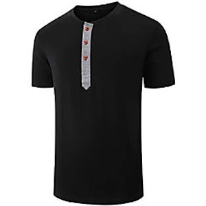 mens henley long sleeve shirts casual fashion tops solid color button t-shirt green s Lightinthebox