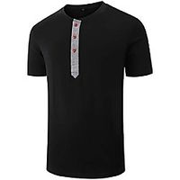 mens henley long sleeve shirts casual fashion tops solid color button t-shirt green s Lightinthebox - thumbnail